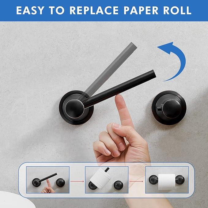 RUMOSE Toilet Paper Roll Holder Bathroom Flexible Pivoting Tissue Handle on Wall Mounted Oil Rubbed Bronze Rustproof Toilet Tissue Roll Holder,Stainless Steel