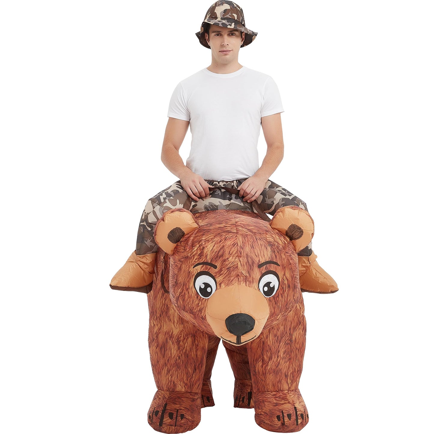 One Casa Bear Inflatable Costume Riding Bear Air Blow up Funny Fancy Dress Party Halloween Costume for Adult