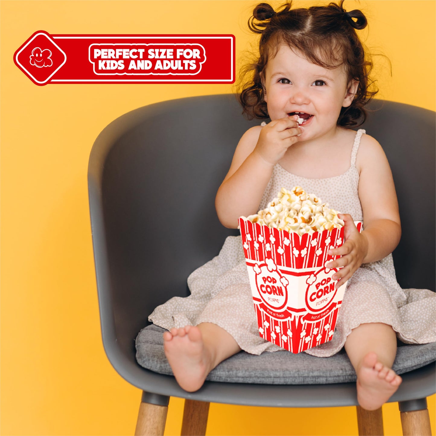 Poppy's Large Popcorn Boxes – 10 Pack 46 Oz Concession-Grade Popcorn Buckets, Popcorn Machine Accessories for Popcorn Bars, Movie Nights, Concessions