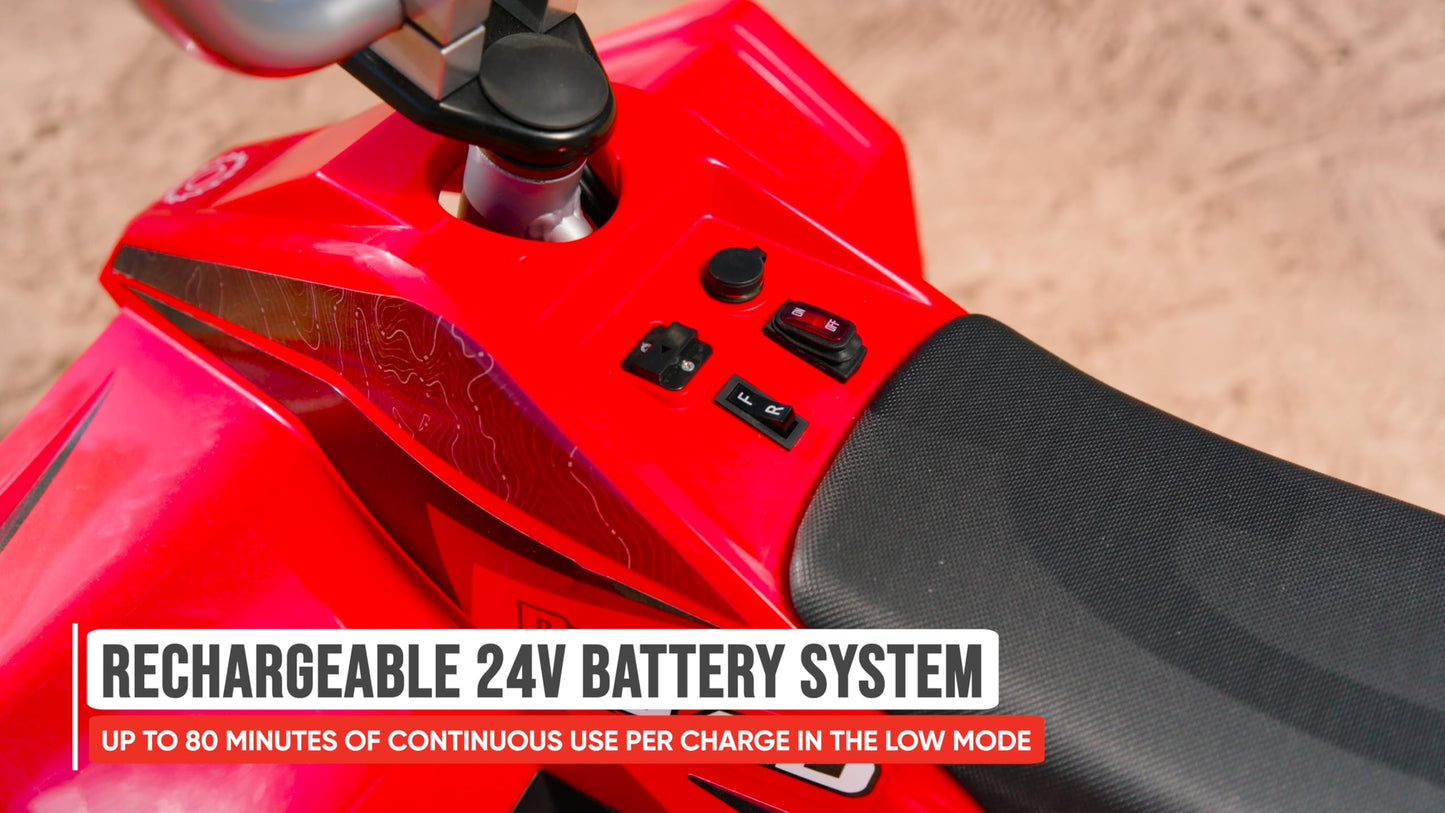 Razor Dirt Quad – 24V Electric 4-Wheeler Ride-On for Kids 8+, T wist-Grip Variable-Speed Acceleration Control, Up to 8 MPH, Forward/Reverse Drive Mode