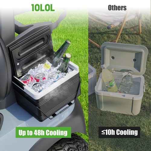 10L0L Upgraded Large Golf Cart Cooler with Mounting Bracket Kit Caddy Fits Yamaha Club Car and EZGO, Portable 48H Cooling Golf Cart Ice Chest 102588101 103886801