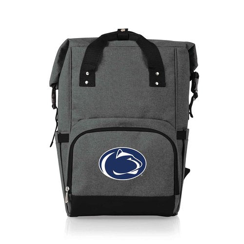PICNIC TIME NCAA Penn State Nittany Lions OTG Roll-Top Cooler Backpack, Hiking Backpack Cooler, Soft Cooler Bag, (Heathered Gray)