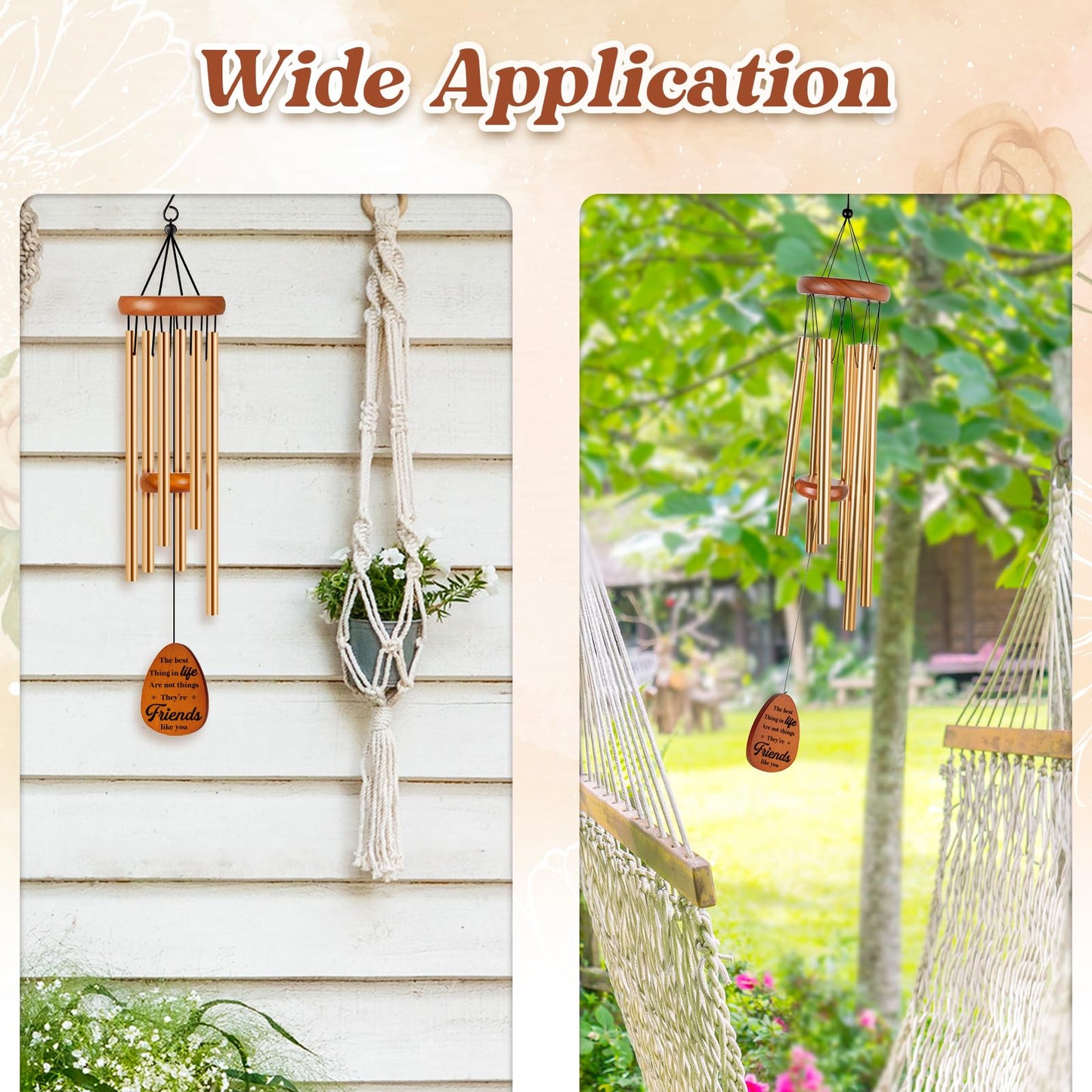 Friendship Gifts for Women, Best Friend Birthday Gifts for Women, Friends, Bestie, Soul Sister, Female, Friend Gift Wind Chimes for Birthday, Thanksgving, Christmas, BFF Friendship Gift Ideas