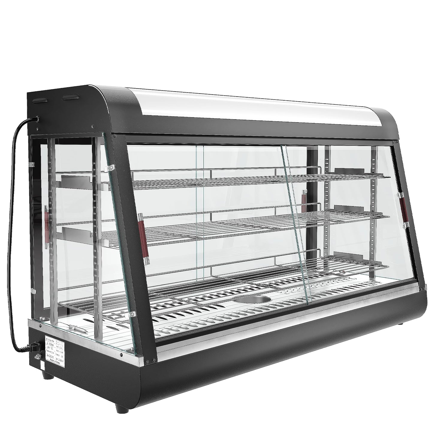 Countertop Food Warmer 48" inch,3-Tier Commercial Warmers for Food Display, Glass case, with LED Lighting Removable Shelves Pastry for Buffet Restaurant
