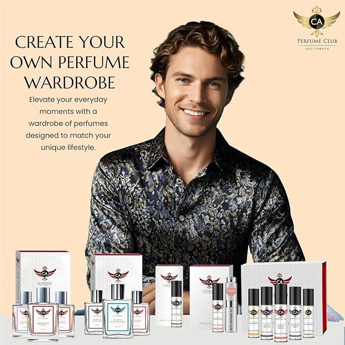 CA Perfume Duo Impression of Aventura For Men Perfume Layering Set Mens Cologne Long Lasting Travel Size EDP + Body Oil Roll-On Bottle 0.27 Fl Oz+0.33 Fl Oz