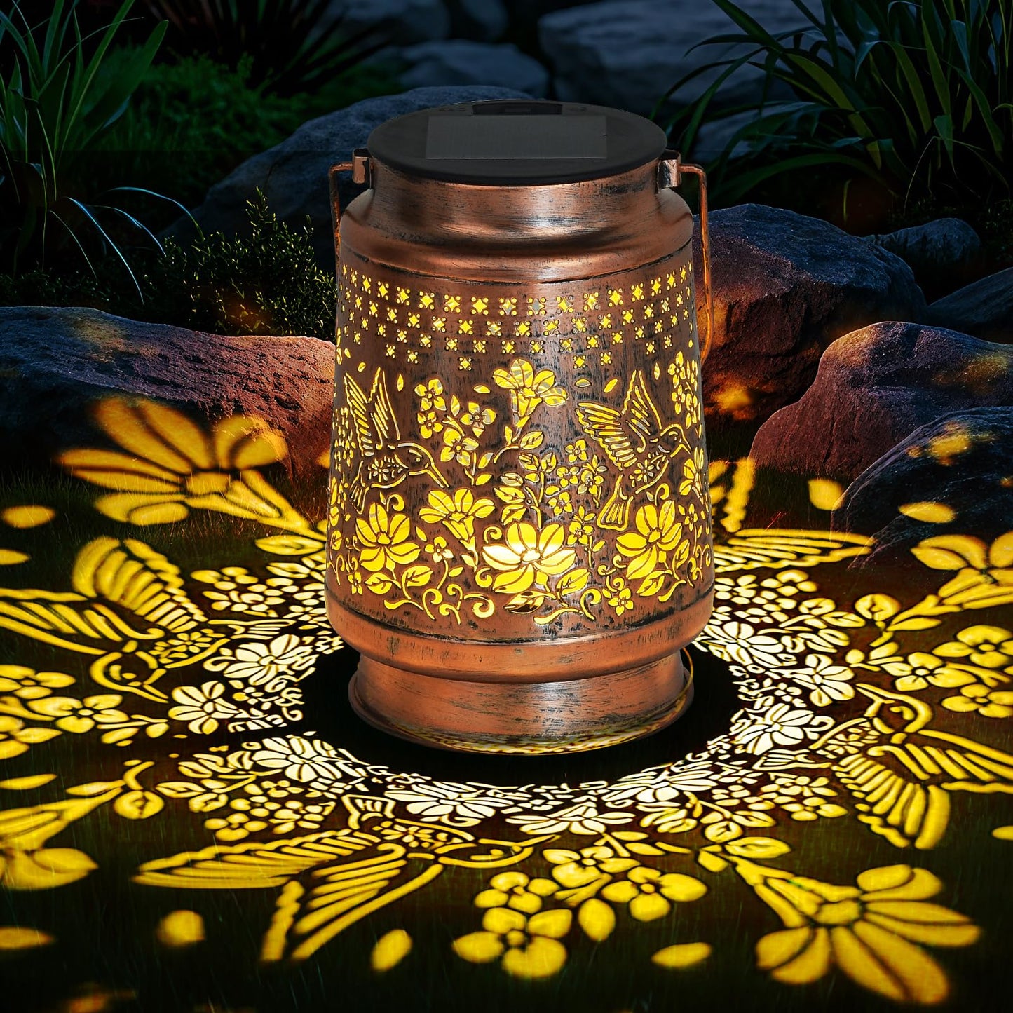 siruitong Solar Lantern Outdoor Lamp Waterproof Decorations Garden Decor, Christmas Birthday Gifts for Women, Mom, Grandma Decorative Garden, Yard, Patio, Lawn, Balcony Porch - Hummingbird