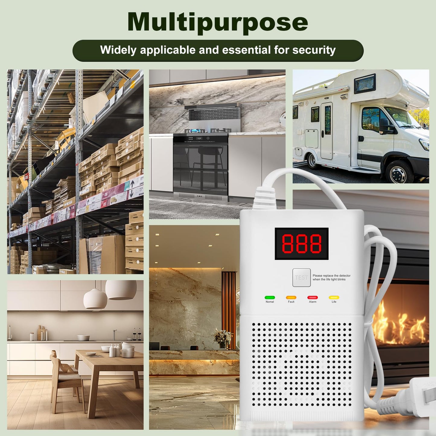 Carbon Monoxide Detector CO Alarm - High-Precision Easy Plug-and-Play Design with Advanced Chip Technology, 85dB Audible Alarm, Clear LCD Display & Sound Alerts for Home, Car, Living Spaces