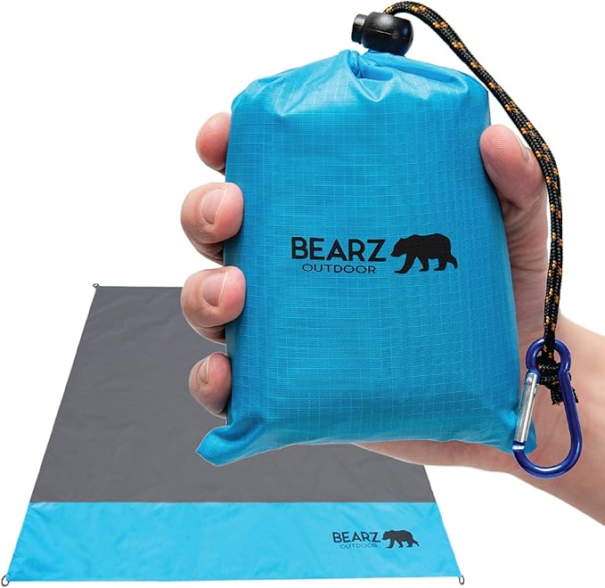 BEARZ Outdoor Pocket Blanket - Beach Blanket Waterproof Sandproof, Picnic Blankets Waterproof Foldable, Lightweight & Comp...