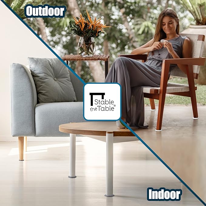 Stable the Table-6 Pack-Walnut Round, Furniture Leveler & Riser, Anti-Slip Sofa Gripper for Hardwood Floors, Floor Protector, Stacking Furniture Pad, Bed, Desk, Couch & Table Stabilizer, Made in USA