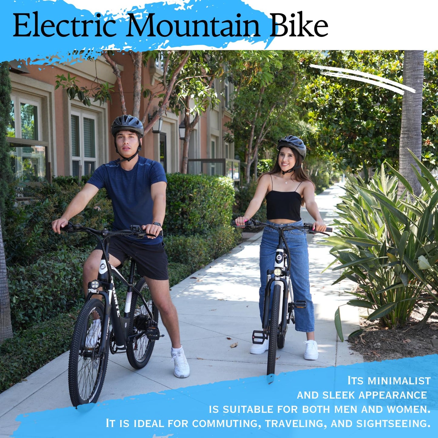 Soumye Electric Mountain Bike for Adults 26" Step-Thru/Over Ebike for Men Women with 350W Motor, 36V 10Ah Built-in Battery, 4 Riding Modes & 40Miles 20MPH