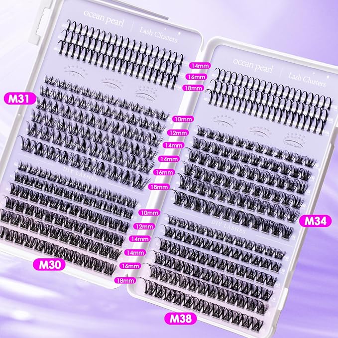 Ocean Pearl Lash Clusters 396pcs 5 Styles manga/anime-inspired lashes clusters(10-18mm),spike-effect cluster lashes,Eyelashes, eyelash clusters,DIY Cluster Eyelash Extensions with lash adhesive+sealer