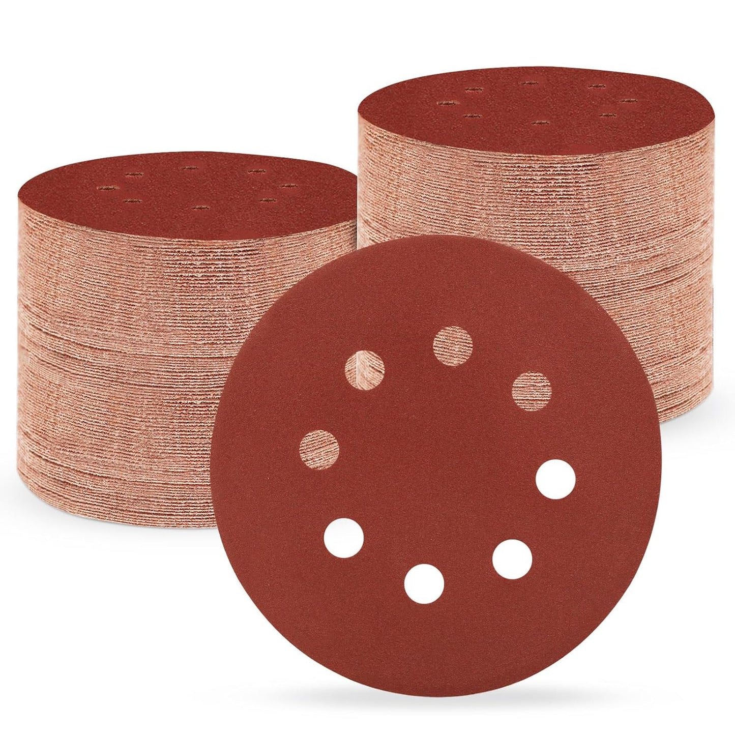5 Inch 8 Hole Sanding Discs, 150 PCS 320 Grit Hook and Loop Sandpaper, Round Aluminum Oxide Sand Paper Discs for Random Orbital Sander