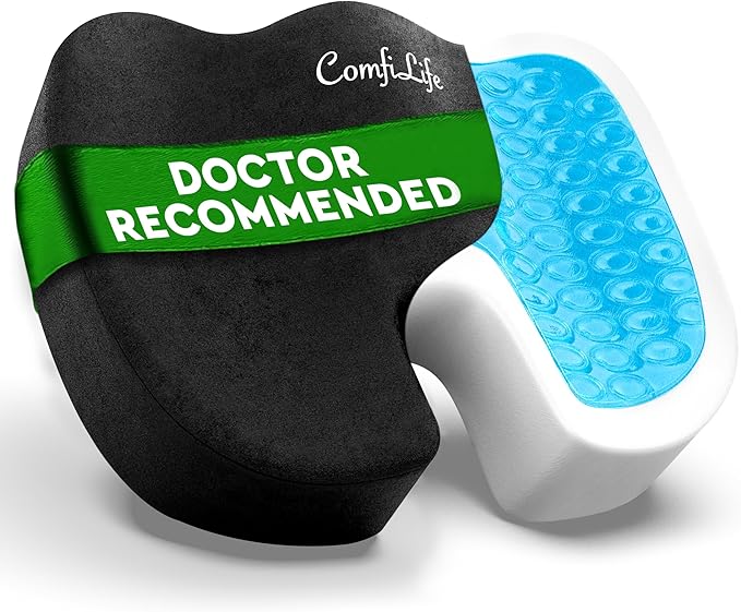 ComfiLife Premium Gel & Memory Foam Seat Cushion – Doctor Recommended Office Chair Cushion, Car Seat Cushion – Chair Cushi...