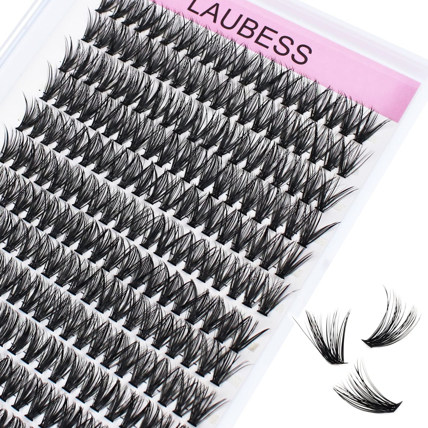 Lash Clusters LAUBESS Individual Lashes Waterproof Eyelash Clusters DIY at Home Cluster Eyelash Extensions Soft Cluster Lashes f