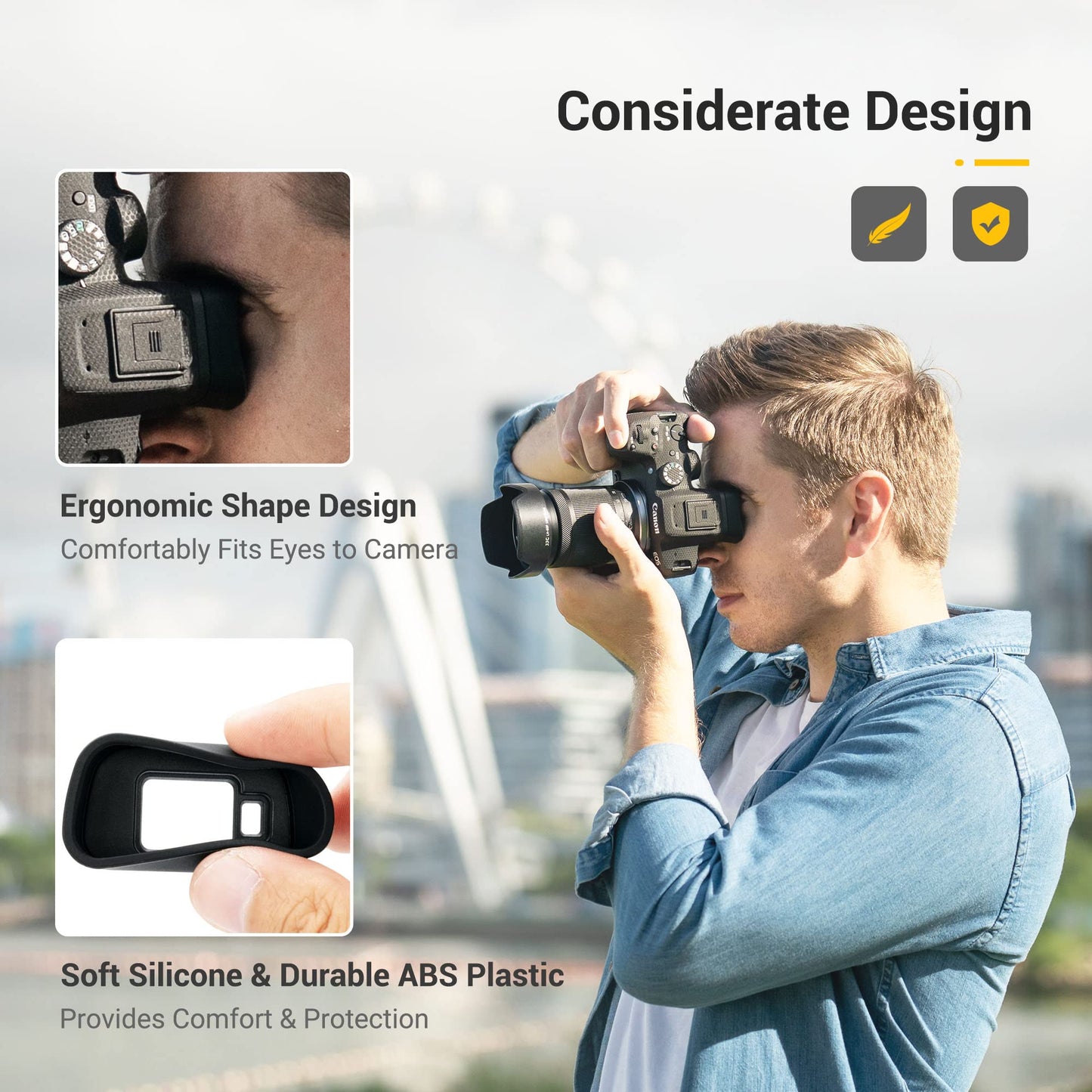 Jjc Eyecup Eyepiece Viewfinder For Canon Eos R7 Camera With Soft Silicone Extended Design