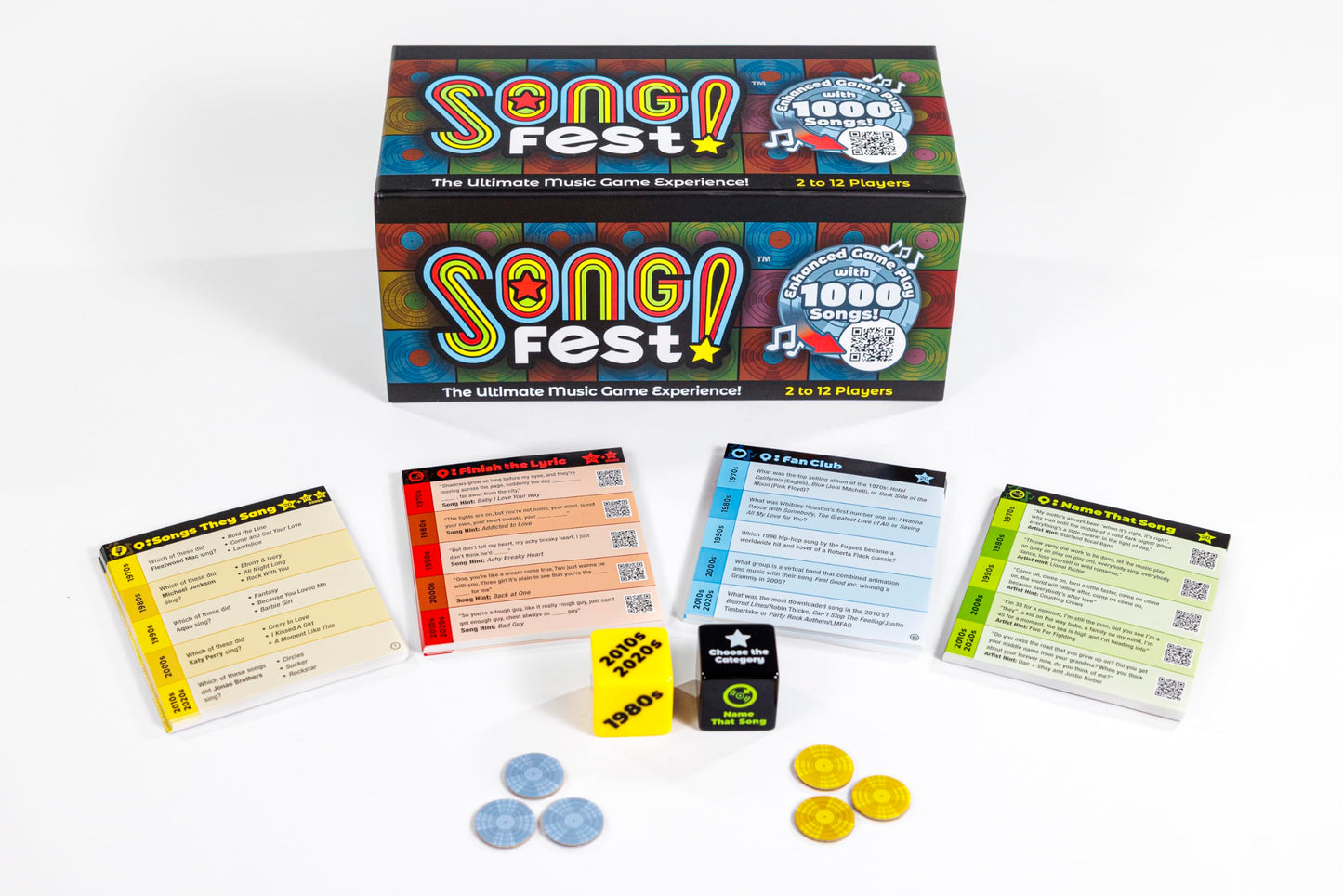 SongFest! is a New Music Trivia Party Game | Song QR Codes Provide Audio Hints to Bring Back Instant Memories Through 5 Plus Decades of Music