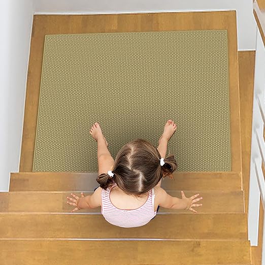 Stair Treads for Wooden Steps, Non-Slip Stair Runner Indoor Outdoor Stair Tread Mats Covers Pads, 31" x 31"Matching Staircase Step Runner for Elders, Kids and Dogs (31" X 31")