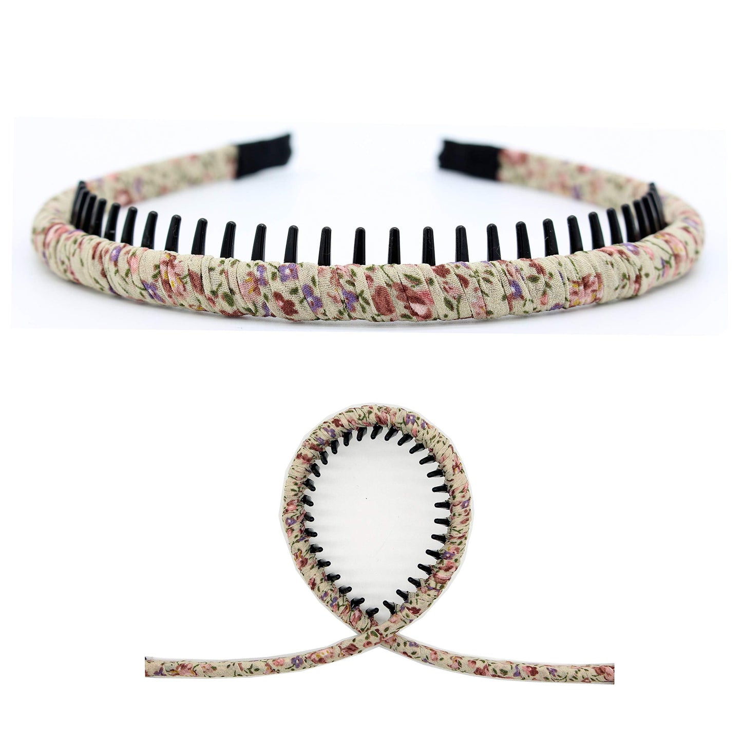 JOBAND Fashion Comfy Short Headband - Non-Slip Hair Hoop Teeth Comb Hairband for Women & Girls (4 Colors)