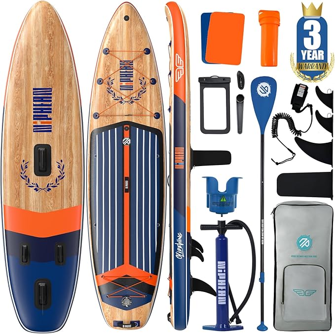 Niphean (Extra Large) Inflatable Paddle Board, SUP for 2+1 People/Family 500lbs Capacity Stand Up Paddle Board with SUP Ac...