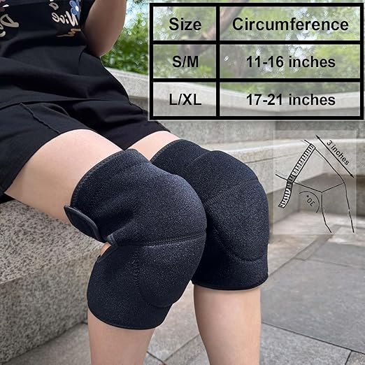 Work Knee Pads for Men Women, Soft Gardening Kneeling Pad with Thick Foam for Cleaning Weeding, Safety Knee Protector for Tactical Mechanic Yard Concrete Floor, Waterproof Knee Cushion, Black M (1 Pair)
