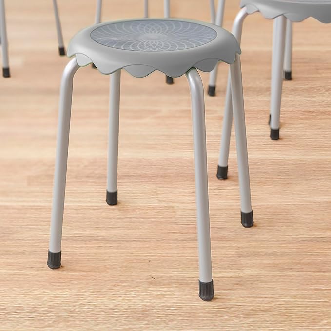 Back2School Express Blossom Stackable Stools, Flexible Seating, Grey, 8-Piece