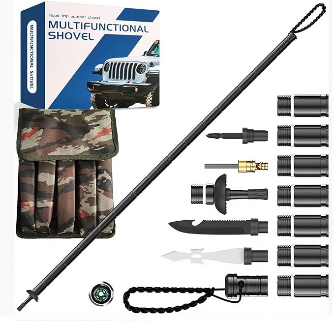Sakerplus Collapsible Tactical Hiking Trekking Pole, Tactical Walking Stick, Survival Hiking Staff & Trekking Pole, Lightw...