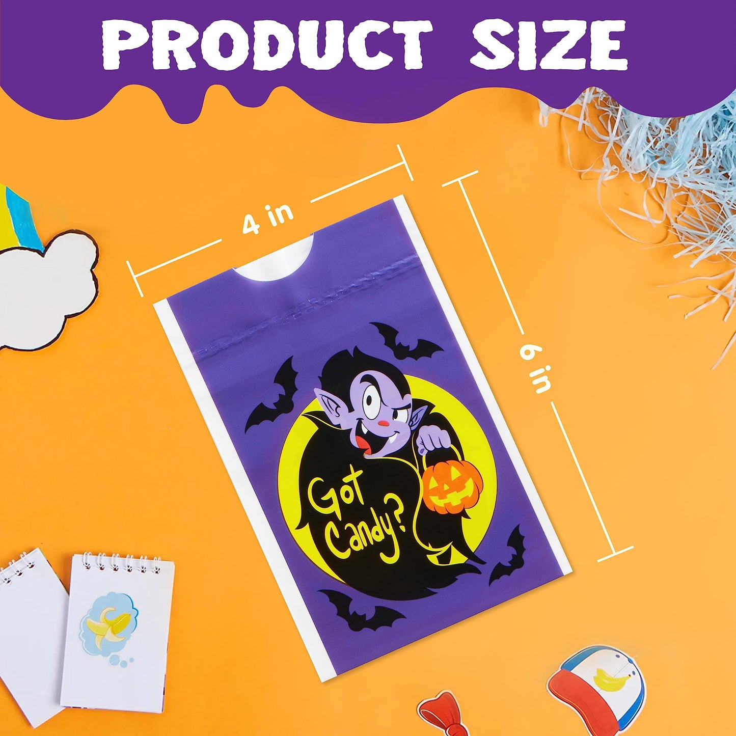 JOYIN 60 PCS Halloween Drawstring Treat Bags, Goodie Candy Trick or Treat Bags Bulk, 6 Design Goody Bag for Trick or Treating, Small Plastic Snack Gifts Bag for Kids Halloween Party Favors Supplies
