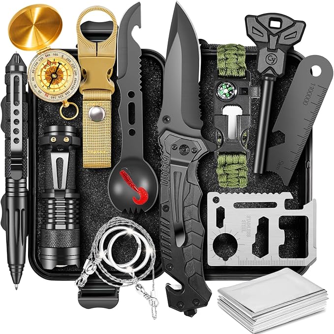 ASTNES Gifts for Men Him Dad, Survival Kits and Equipment 14 Pcs, Christmas Stocking Stuffers, Anniversary Birthday Gifts ...