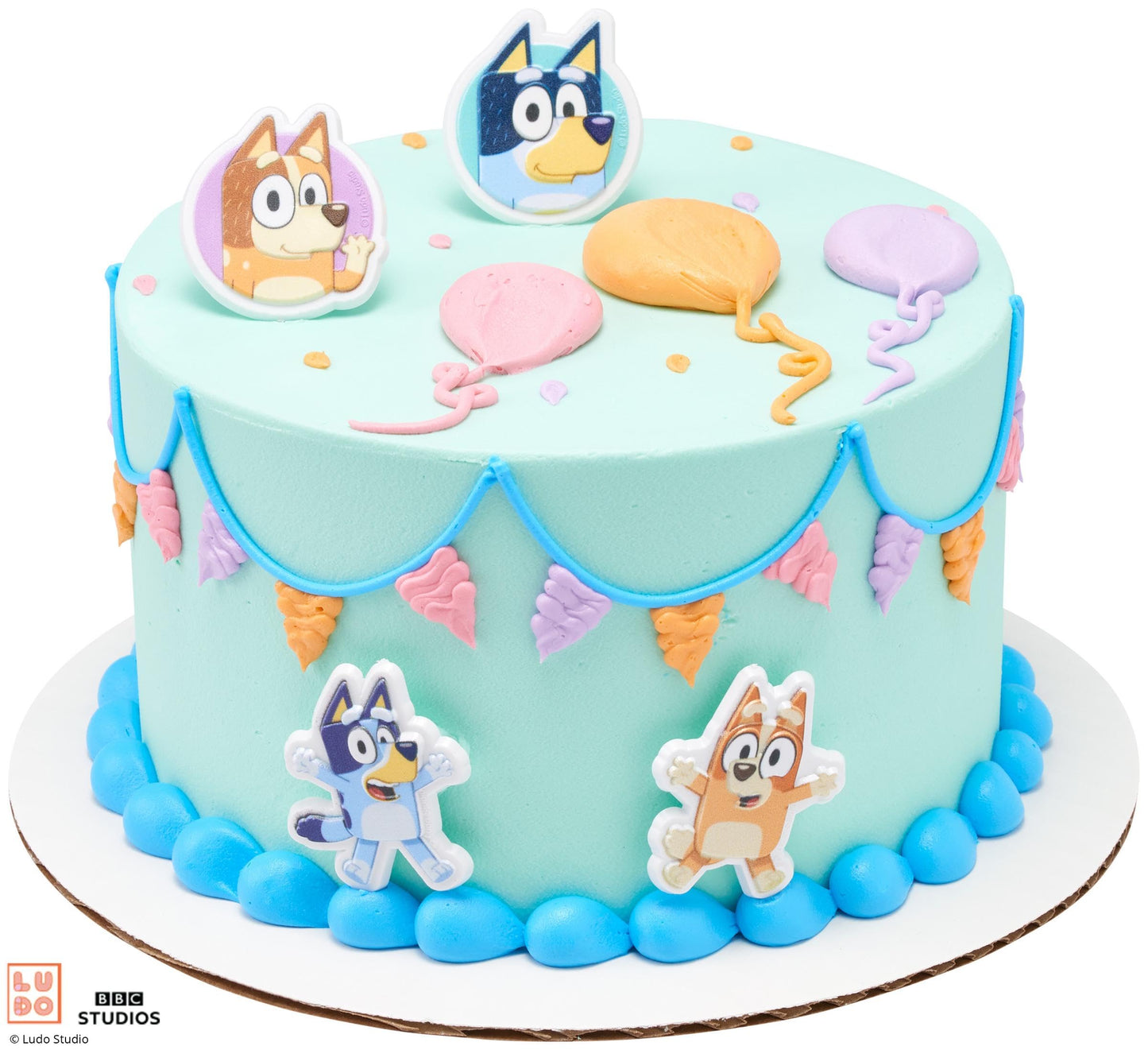 DecoPac Bluey So Much Fun Rings, 24 Cupcake Decorations Featuring Bluey, Bingo, Bandit, and Chilli, 3D Food Safe Cake Toppers – 24 Pack