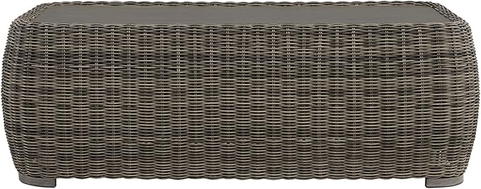 CHITA Patio Wicker 3-Seater Sofa with Removable Cushion, Backyard Rattan Chair for Sunrooms, Patios, Decks, Fully Assembled