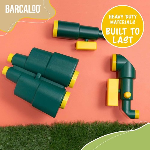 Barcaloo Playhouse Accessories for Kids, Outdoors Playground Sets for Backyards with Telescope, Periscope & Pirate Playset Binoculars Attachments, Backyard Treehouse, Jungle Gym and Swing Set