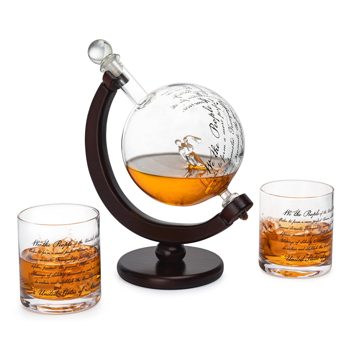 Lady Justice Law U.S. Constitution Whiskey & Wine Decanter Set - 850ml Attorney, Lawyer, Judge Gift - Promotion, Milestone, Law School Graduation, Retirement, Congress & Senate Gifts, For Men & Women
