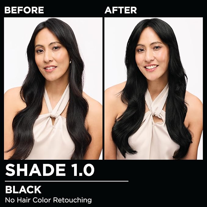 Garnier Hair Color Olia Ammonia-Free Brilliant Color Oil-Rich Permanent Hair Dye, 1.0 Black, 2 Count (Packaging May Vary)