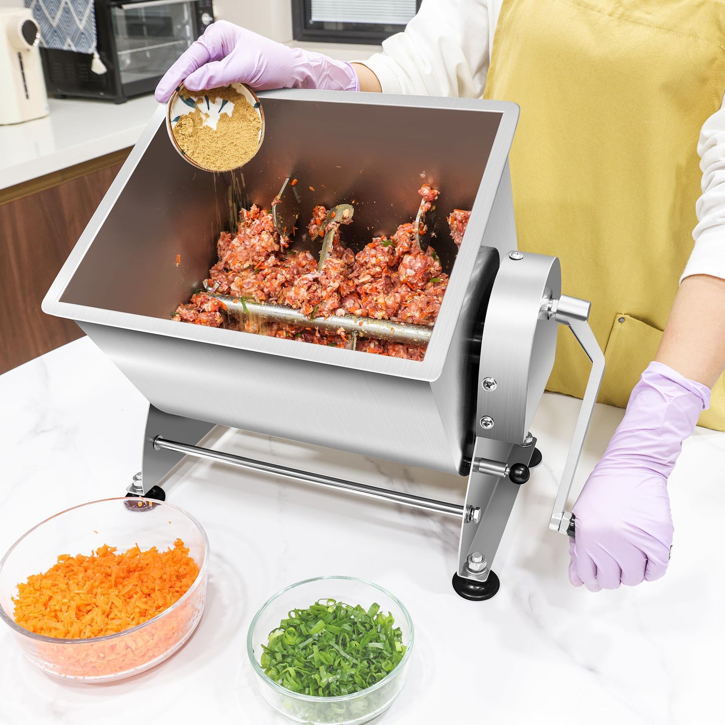 Wutfly Butcher Series 35 lb / 6 Gallon Manual Tilting Meat Mixer