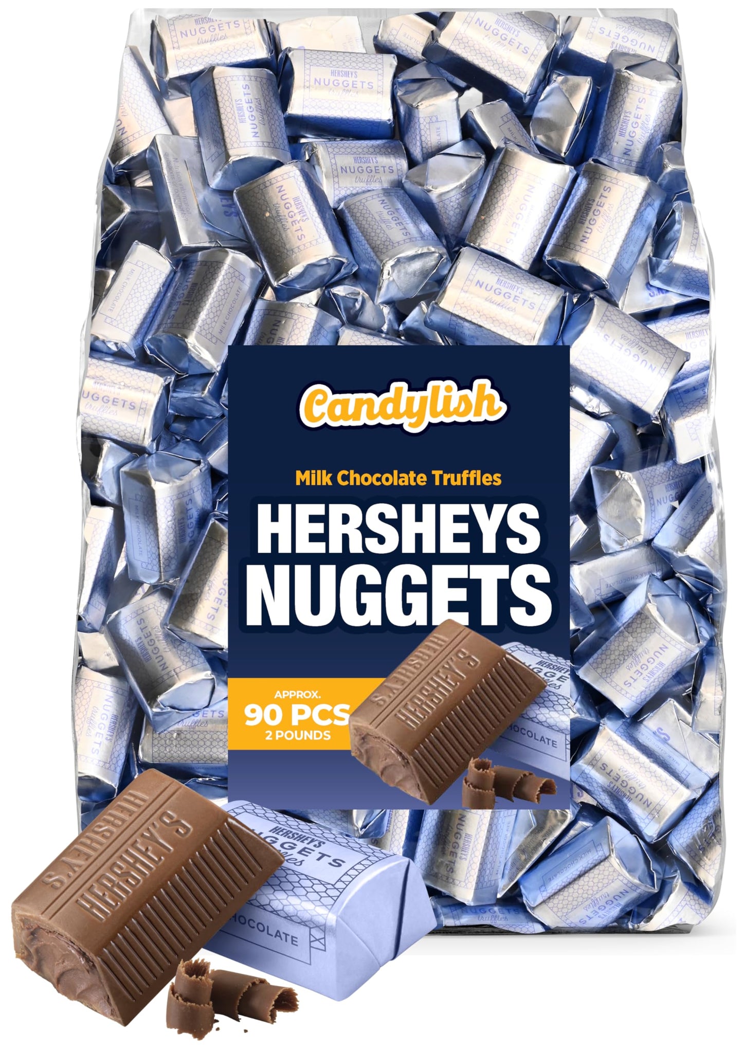 NUGGETS Milk Chocolate Truffles Candy, Bulk 2 Pound Pack, Approx. 90 Pieces