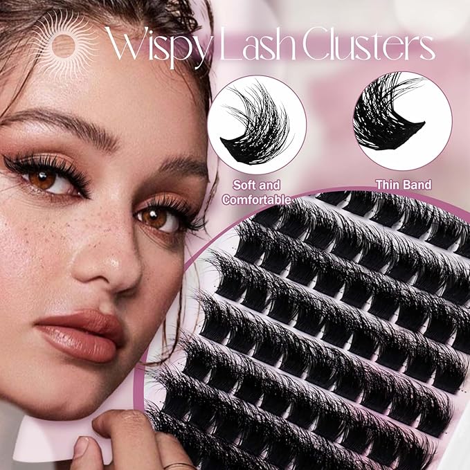 FADLASH Lash Extension Kit Lash Clusters Kit 12-18mm Eyelash Cluster Lashes Individual with Bond and Seal Lash Glue and Lash Tweezers DIY at Home (Y01-3D-12-18 Kit)