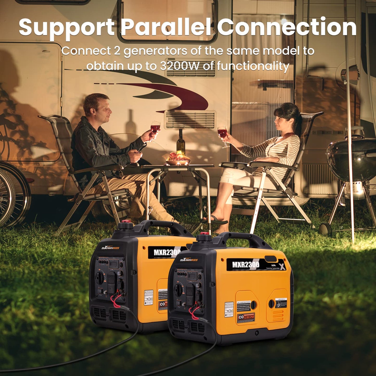 Maxpeedingrods 2300W Portable Inverter Generator,40Lbs,Gas Powered,Quiet Generator,Backup Power Supply For Outdoor Camping Rv Re