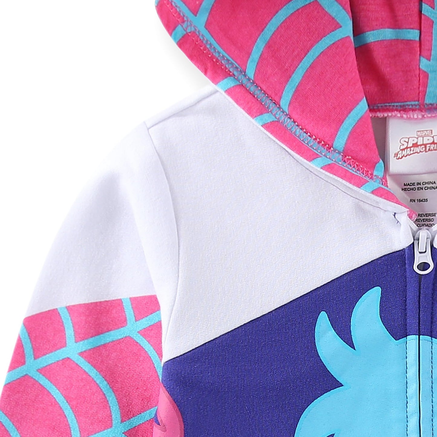Marvel Ghost Spider Spider-Gwen Girls Zip-Up Hoodie for Toddler and Big Kids Purple