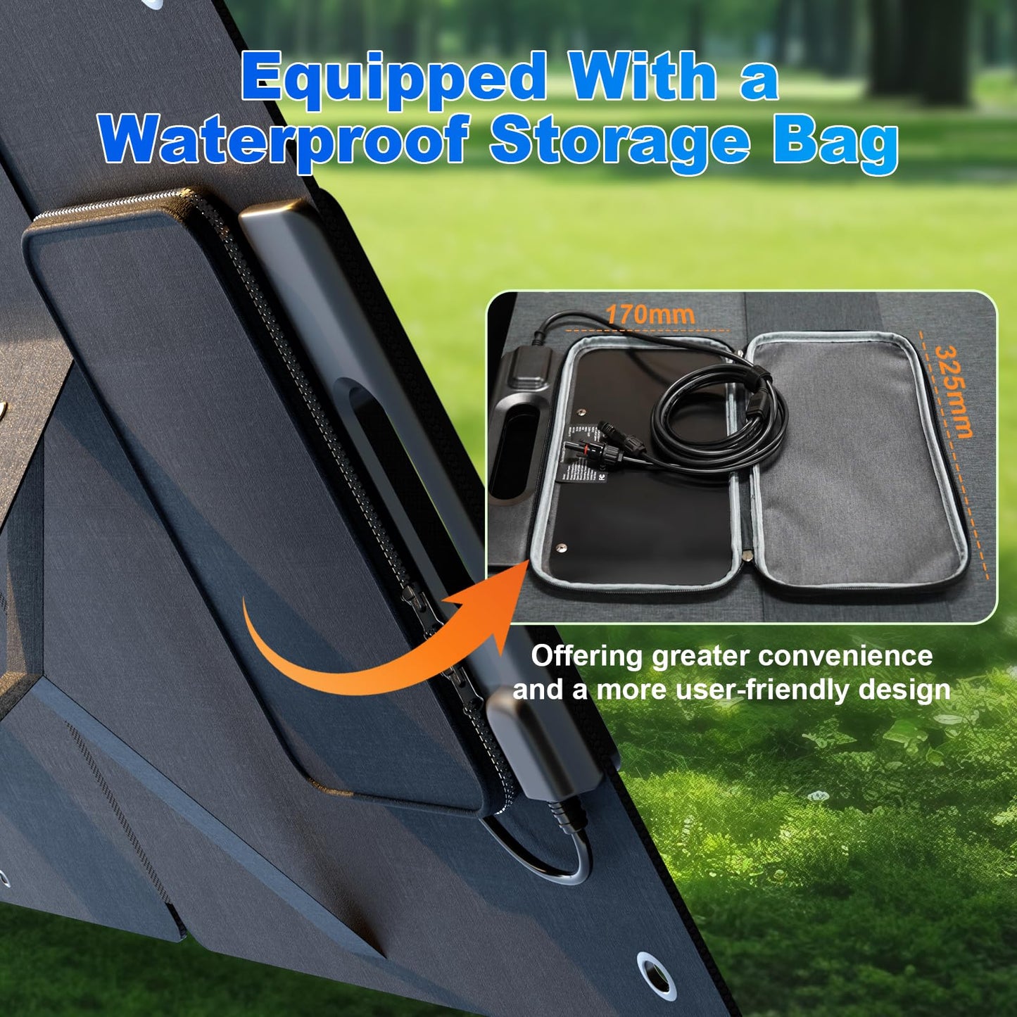 Junbpaw 210W Portable Solar Panel, Waterproof Foldable Solar Panel Power Backup, Solar Charger for Power Station RV Camping Off Grid