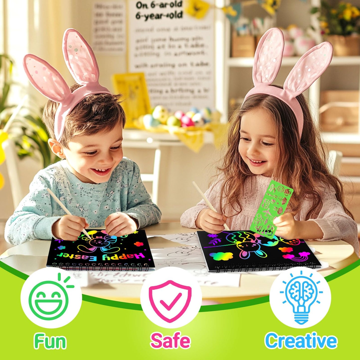 Party Favors for Kids 4-8-12: 24 Pack Scratch Rainbow Art Crafts Notebook, Coloring Book Goodie Bags Stuffers Kit, Bulk Birthday Gift Classroom Prizes Girl Boy Toddler Easter