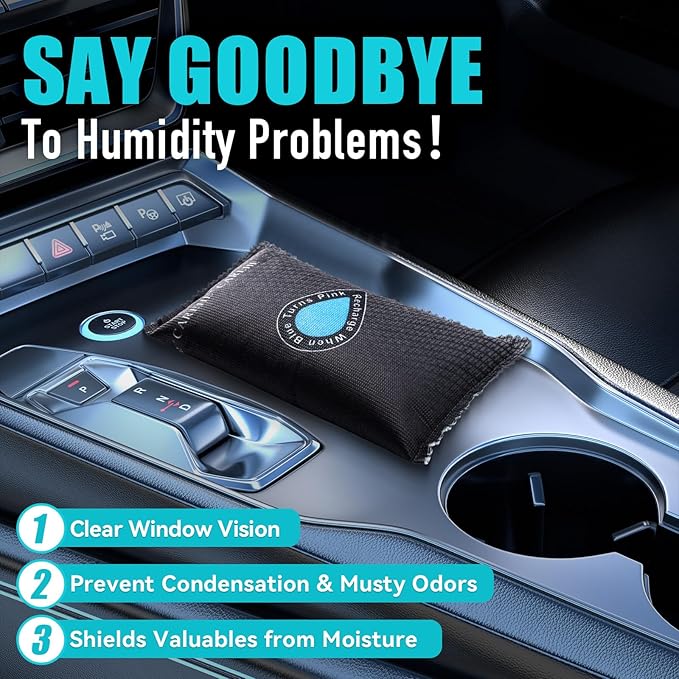 Car Dehumidifier Bag One Large Pack - Damp & condensation Moisture Absorbers, Leakproof Rechargeable and Portable, Prevents Foggy Windscreens & Damp Interiors, 400g (0.88lbs)