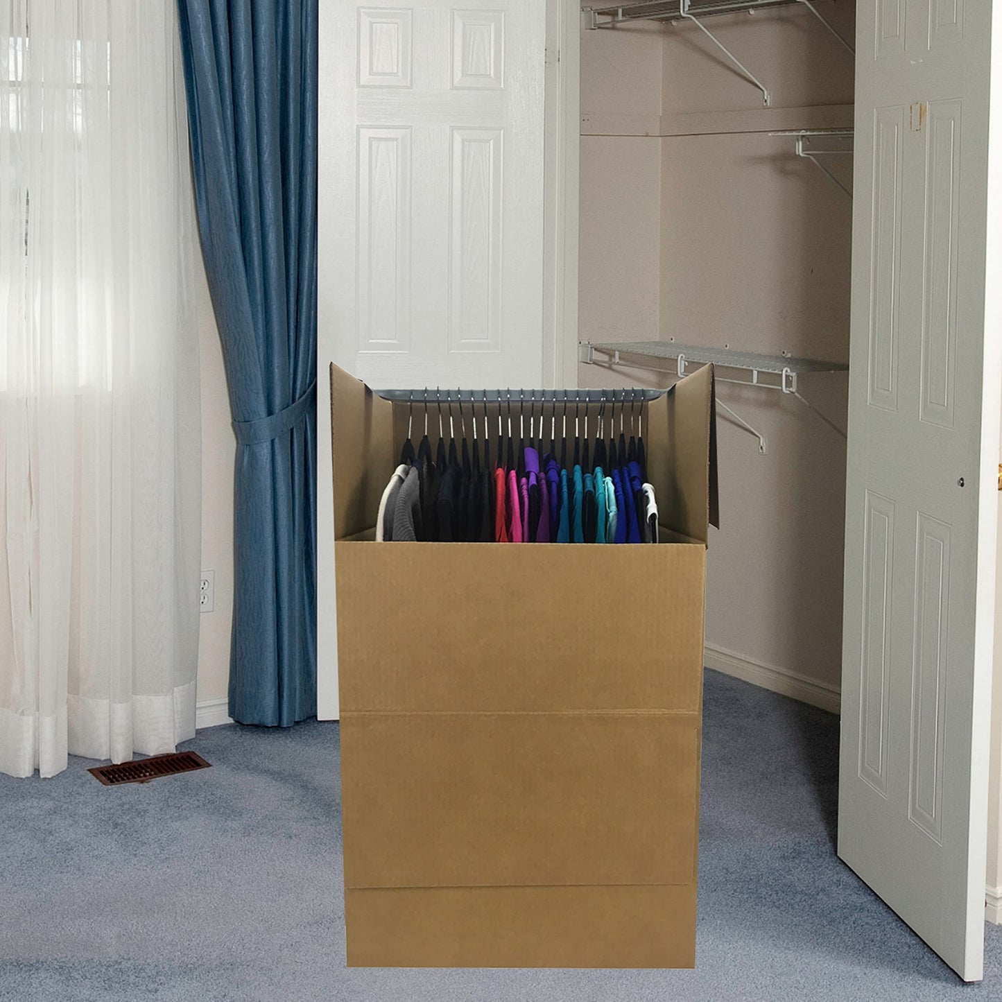 Uboxes "Shorty Space Saving Wardrobe Moving Boxes (Bundle of 6) 20" x 20" x 34" Moving Boxes, corrugated