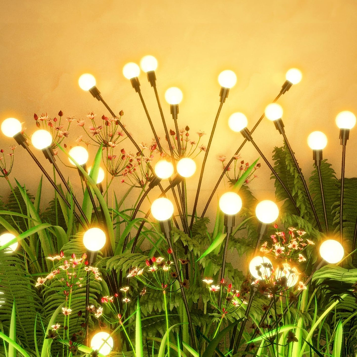 Flumy Solar Lights Outdoor Waterproof 6 Pack, Upgraded Outdoor Firefly Light for Yard Patio Garden Decor, Solar Lights for Outside Gardening Supplies,Gifts for Grandma