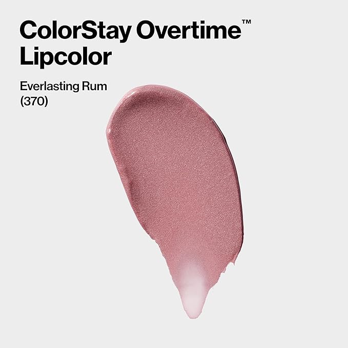 Revlon Liquid Lipstick with Clear Lip Gloss, ColorStay Overtime Lipcolor, Stocking Stuffer for Women, 370 Everlasting Rum, 0.07 fl oz