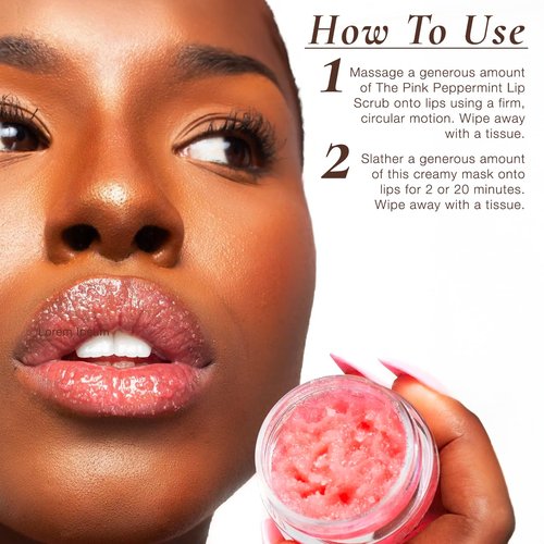 Sara Happ Pink Peppermint Lip Scrub & Sweet Clay Lip Mask Duo - Gently Exfoliates, Polishes, Revitalizes, Moisturizes, Rejuvenates, Conditions and Smooths Dry Lips, Vegan, 0.5 oz