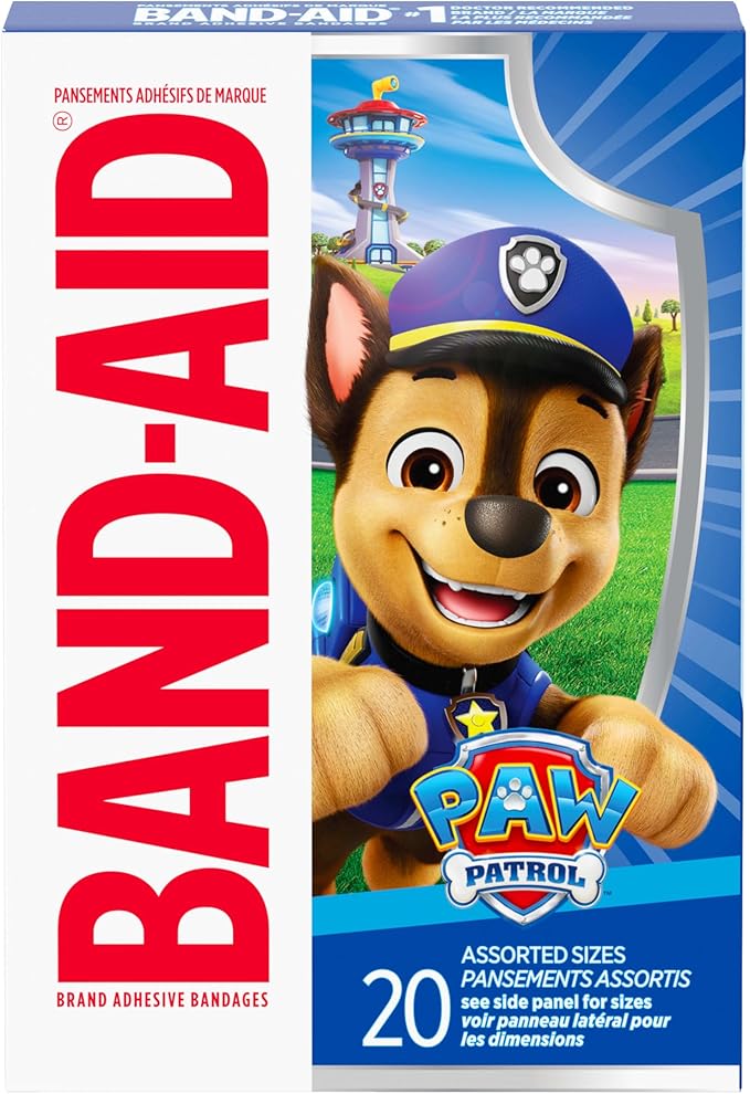 Band-Aid Brand Sterile Adhesive Individually Wrapped Bandages for Kids Featuring Nickelodeon Paw Patrol Characters, First ...