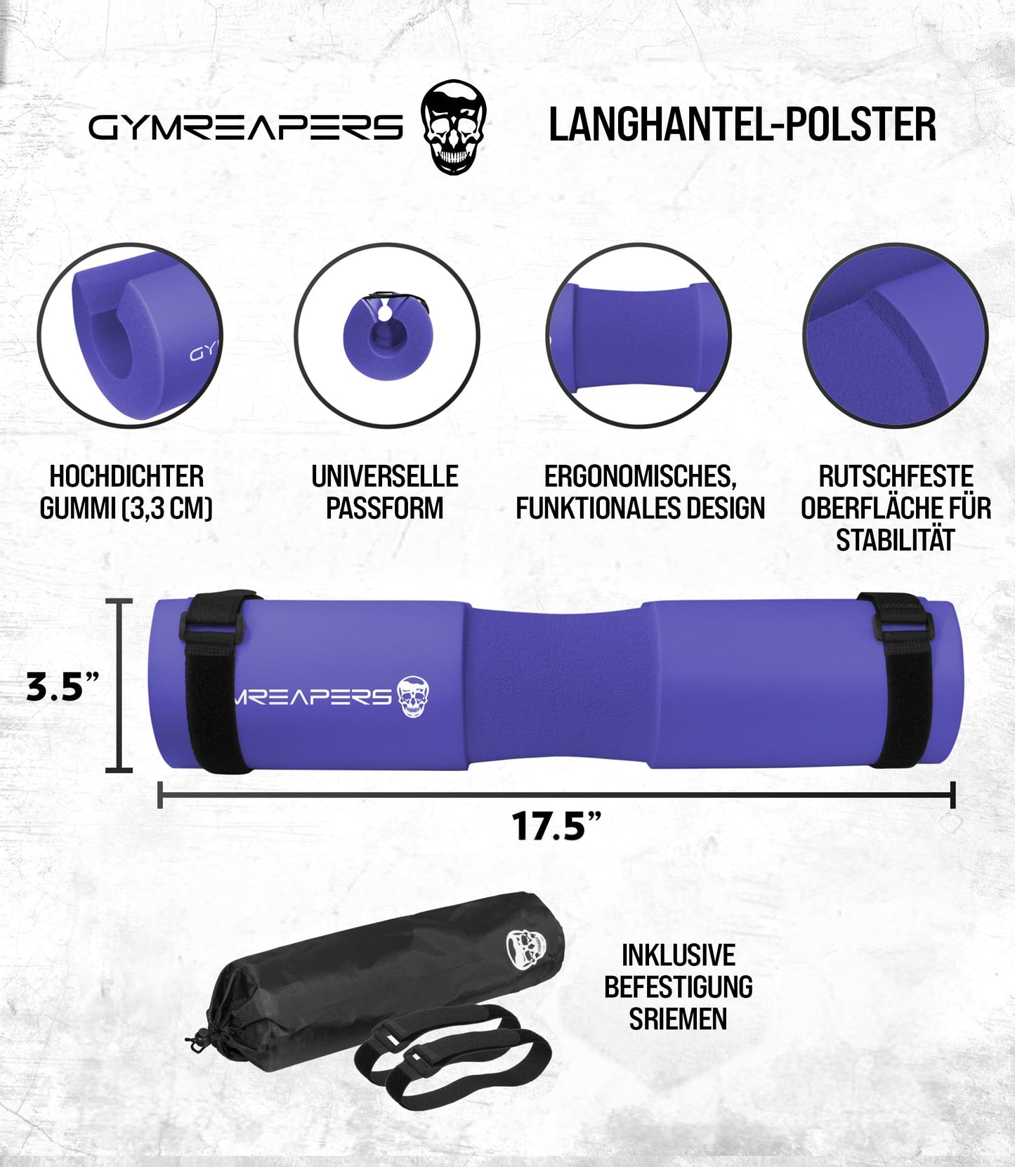 Gymreapers Barbell Squat Pad - Protective Bridge Pad For Hip Thrust, Squats, Lunges - Hip Support, Neck Protection For Bar (Purple)