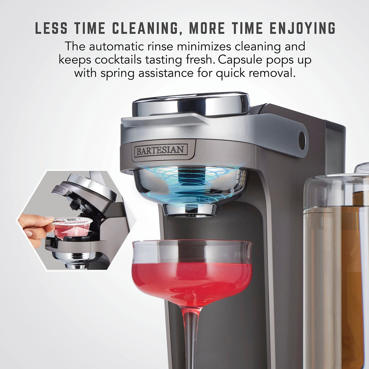 Bartesian Duet Cocktail Machine and Margarita Maker - Compact Home Bartender Mixologist Drink Mixer with 2 Glass Spirit Bottles - Automatic Machine Creates Premium Cocktails and Mocktails in Seconds