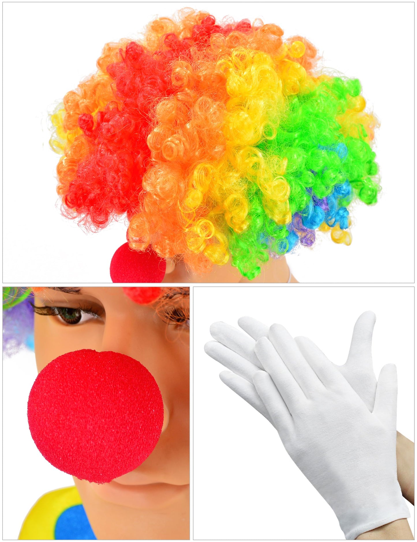 Yoroka 5Pcs Kids clown costume set Circus costume Boys and Girls Cosplay Costumes Quick Dress up for Clown(3XL)