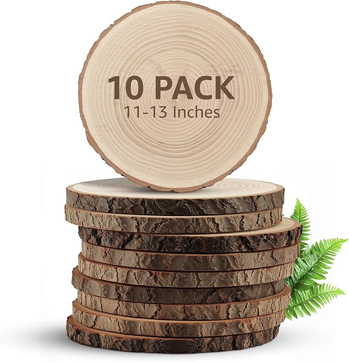 KARAVELLA Large Wood Slices for Centerpieces – Wood Centerpieces for Tables, Rustic Wedding Centerpiece, Natural Wood Slab...
